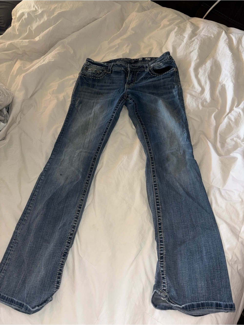 Miss Me Women's Blue Flare Denim Jeans